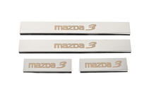 Mazda 3 2013-2019 Cubiertas de Umbral (4 uds, Brillo, Acero Inoxidable) foto 1