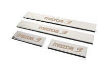 Mazda 3 2013-2019 Cubiertas de Umbral (4 uds, Brillo, Acero Inoxidable) foto 2