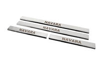 Nissan Navara 2006-2015 Cubiertas de Umbral (4 uds, Acero Inoxidable) foto 2
