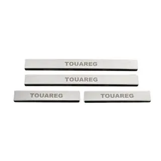 Protector de umbral de puerta de acero inoxidable Carmos V1 (4 uds) Volkswagen Touareg 2010-2018 foto 1