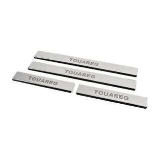 Protector de umbral de puerta de acero inoxidable Carmos V1 (4 uds) Volkswagen Touareg 2010-2018 foto 2