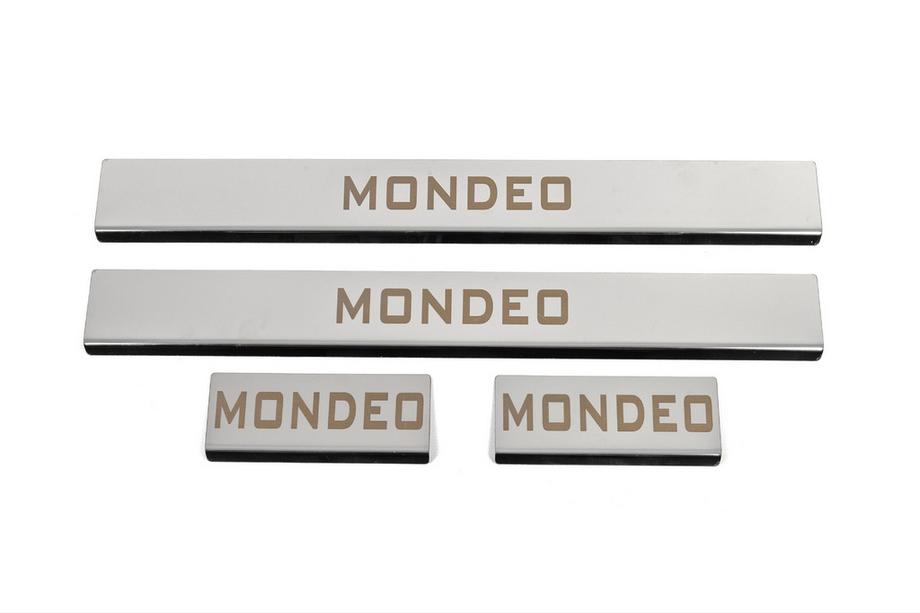 Ford Mondeo 2014-2022 Cubiertas de umbral de puerta (4 uds, acero inoxidable) Image