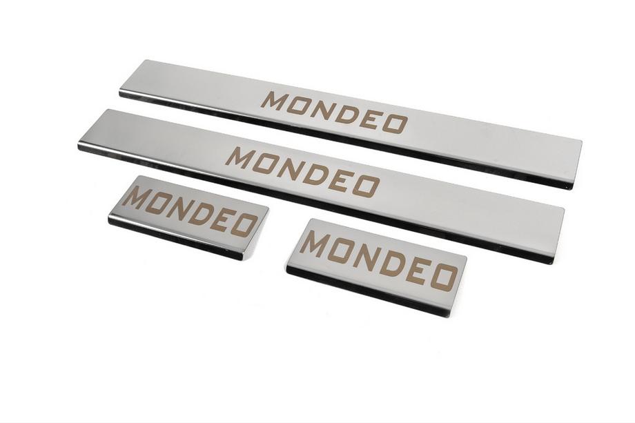 Ford Mondeo 2014-2022 Cubiertas de umbral de puerta (4 uds, acero inoxidable) Foto 2
