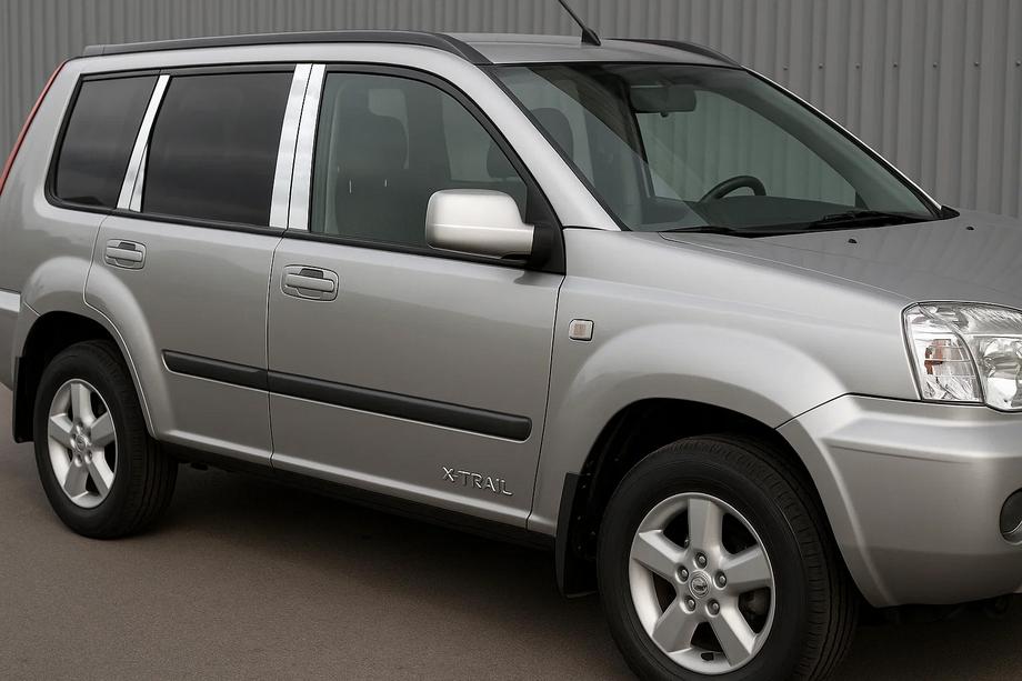 Nissan X-trail T30 2002-2007 Cubiertas de pilares de puerta en acero inoxidable (8 uds) Foto 1
