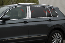 Volkswagen Tiguan 2016-2023 Molduras de pilares de puerta en acero inoxidable (10 uds) foto 1