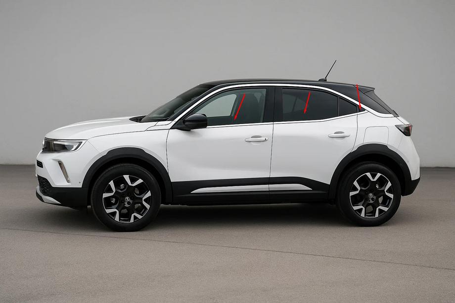Opel Mokka 2021- Molduras de ventanas acero inoxidable (6 piezas) Image