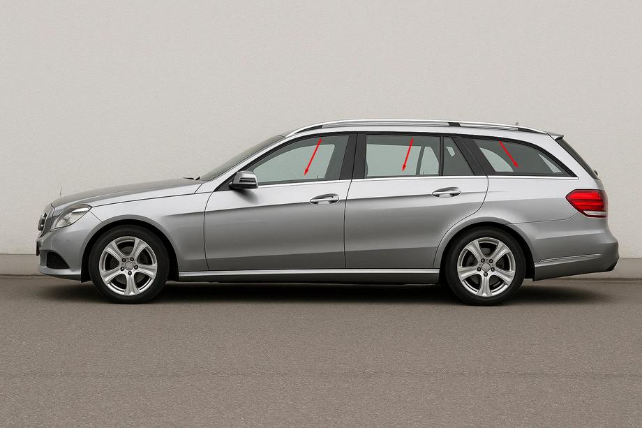 Mercedes E-class W212 2009-2016 Molduras de Ventanas (SW) (6 uds, Acero Inoxidable) Foto 1