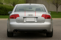 Audi A4 B7 2004-2008 Moldura sobre matrícula (Carmos acero inoxidable) V-2 foto 1