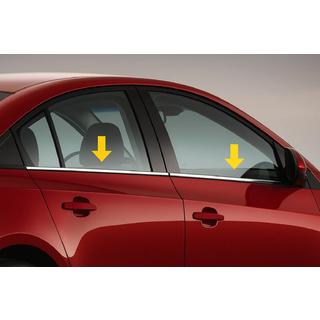 Molduras Exteriores de Ventanas Acero Inoxidable (Sedan, 4 uds) Renault Symbol 1999-2008 foto 1