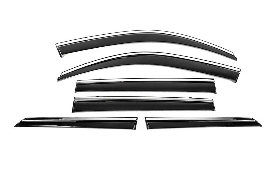 Toyota Land Cruiser Prado 150 2009-2023 Deflectores de ventana con moldura cromada Niken Luxury (6 uds) Foto 2