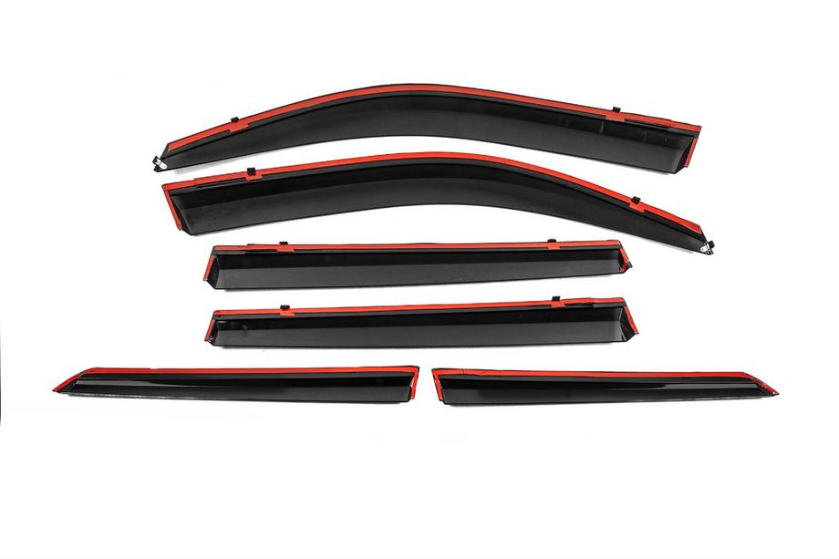 Toyota Land Cruiser Prado 150 2009-2023 Deflectores de ventana con moldura cromada Niken Luxury (6 uds) Foto 4