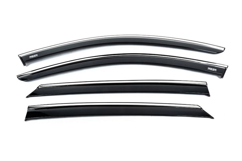 Opel Astra L 2022- Deflectores de ventana con moldura cromada (4 uds, Niken) Image