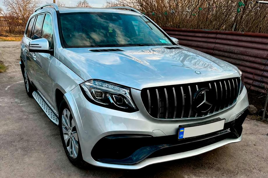 Mercedes GL/GLS class X166 2012-2019 Emblema delantero bajo cristal, marco negro a0008880111 (Para GLS) Foto 4