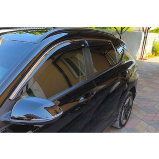 Deflectores de ventana con moldura cromada (4 uds, Niken) Hyundai Kona 2023- foto 1