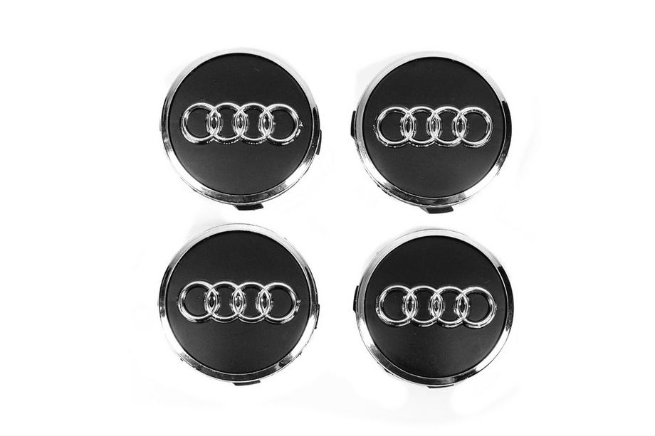 Audi Tapacubos centrales 57/61 mm con aro (4 uds, negro) Image