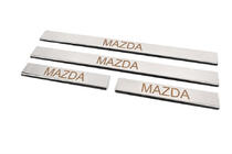 Mazda 2 2007-2014 Cubierta de umbral Carmos (4 uds, acero inoxidable) V-3 foto 2