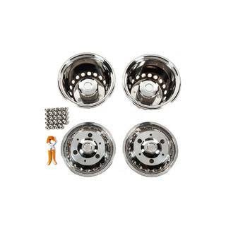 Tapacubos de acero inoxidable Exclusive V3 (diseño de 2 aros, 4 uds) Mercedes Sprinter W907/W910 2018- foto 1