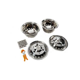 Tapacubos de acero inoxidable Exclusive V3 (diseño de 2 aros, 4 uds) Mercedes Sprinter W907/W910 2018- foto 2