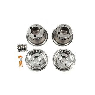 Tapacubos de acero inoxidable Exclusive V3 (diseño de 2 aros, 4 uds) Mercedes Sprinter W907/W910 2018- foto 4