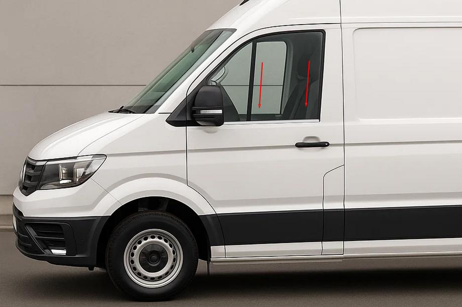 Volkswagen Crafter 2016- Molduras de ventanas (2 uds, acero inoxidable) Image