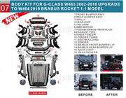 Mercedes G class W463 1990-2018 Kit de carrocería facelift a G900 Roket foto 2
