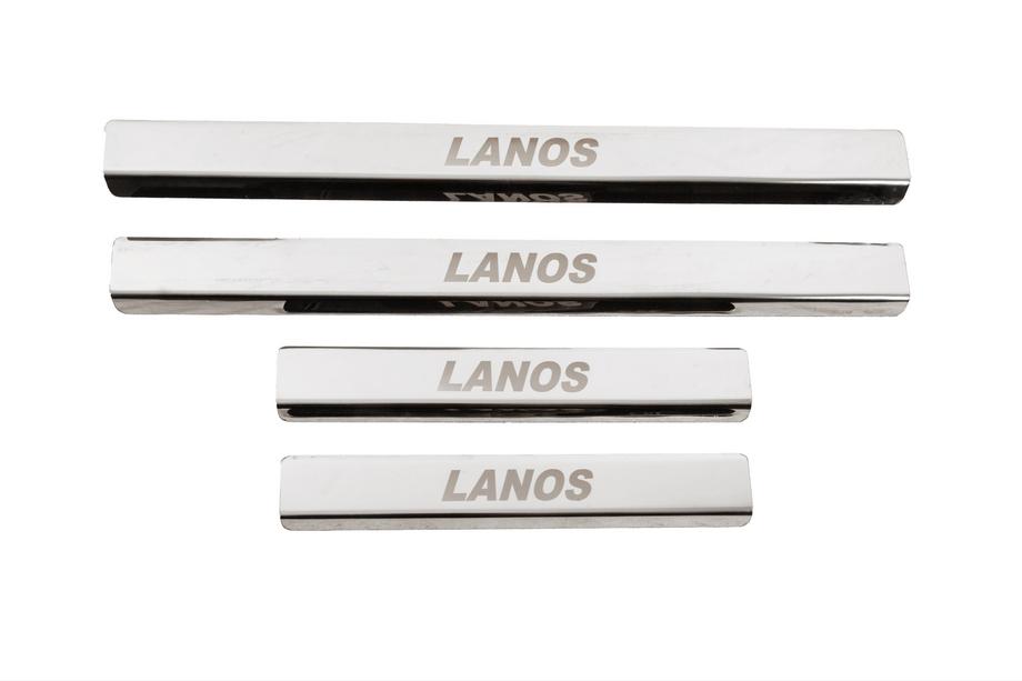 Chevrolet Lanos 1998–2017 Embellecedores de estribo para faldón lateral (Carmos V3, acero inoxidable) Image