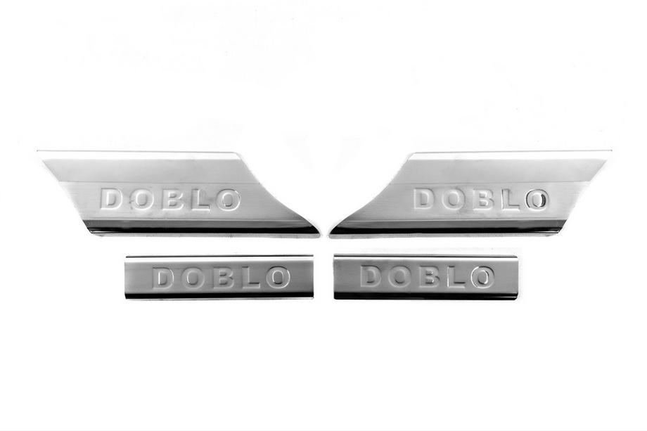 Fiat Doblo I 2001-2005 Protecciones de umbral interior acero inoxidable (Carmos V2) Image