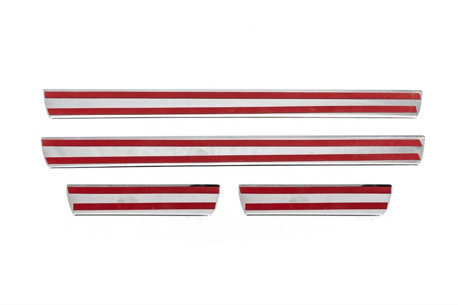 Mitsubishi Lancer 9 2004-2008 Protector de umbral Carmos V3 (4 uds, acero inoxidable) Foto 3