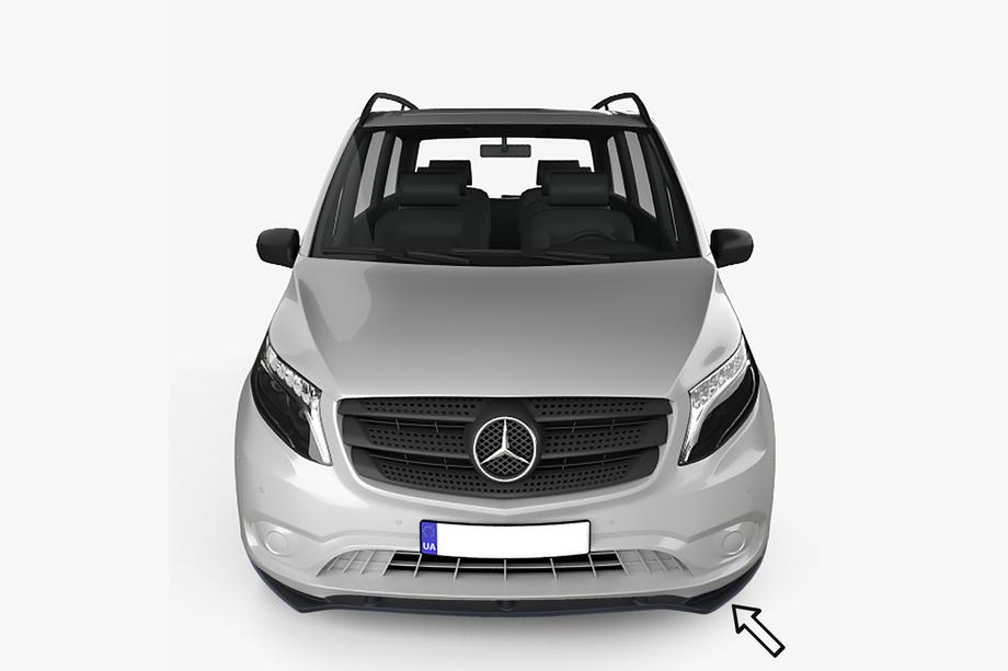 Mercedes Vito/V-class W447 2014- Labio delantero ESA (negro) Image