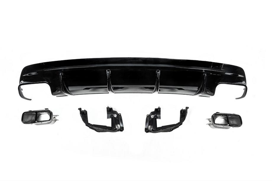 Mercedes CLA C117 2013-2019 Difusor Trasero Black (Diseño CLA45 con Salidas) Image