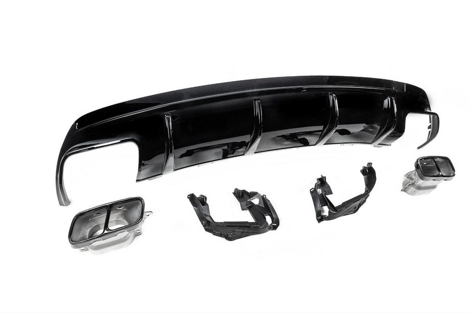Mercedes CLA C117 2013-2019 Difusor Trasero Black (Diseño CLA45 con Salidas) Foto 4