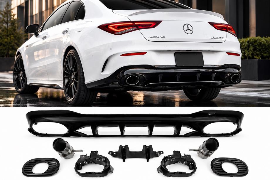 Mercedes CLA C118 2019- Difusor trasero con salidas de escape (diseño CLA35) Image