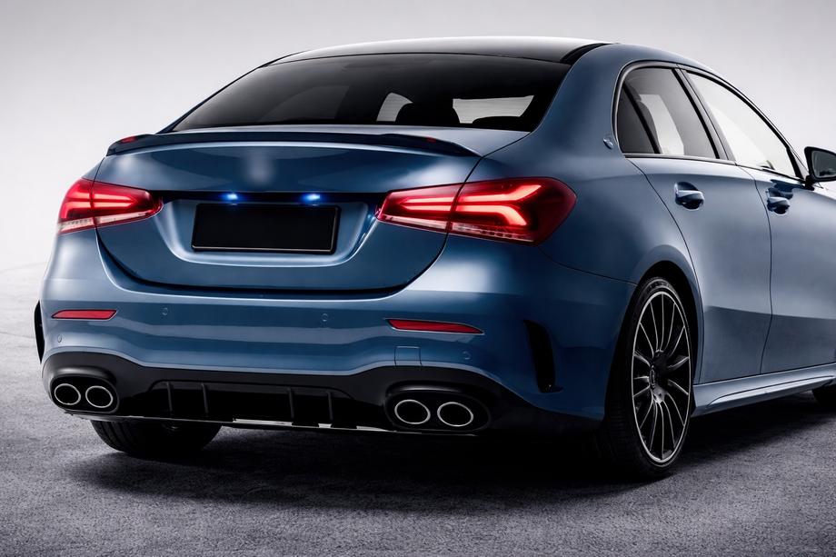Mercedes A-class W177 2018- Difusor trasero con salidas de escape (Diseño A45 SD) Foto 1
