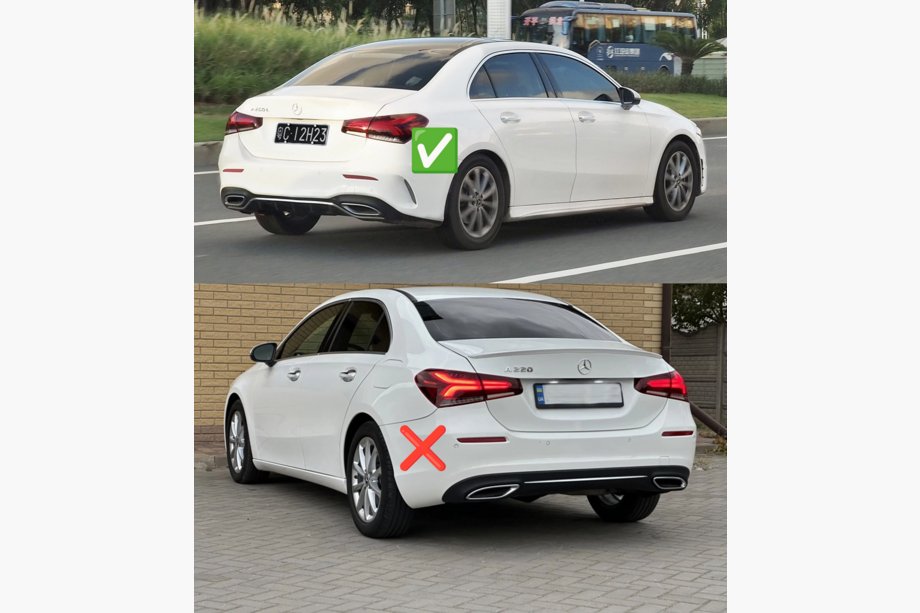 Mercedes A-class W177 2018- Difusor trasero con salidas de escape (Diseño A45 SD) Foto 3