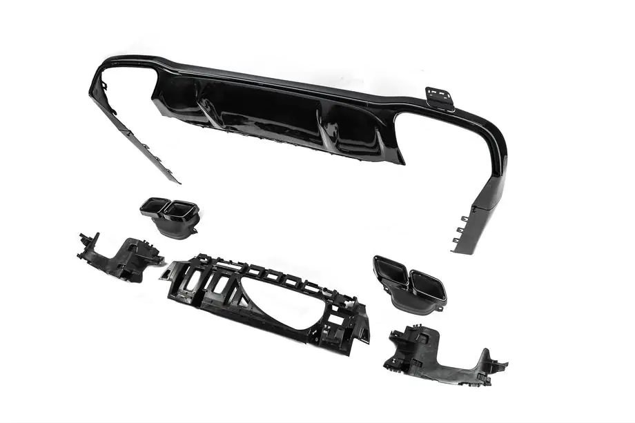 Mercedes E-class W213 2016-2023 Difusor trasero con salidas E63-Design Negro (para AMG/AMG-Line 2016-2020) Foto 4