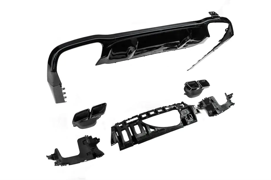 Mercedes E-class W213 2016-2023 Difusor trasero con salidas E63-Design Negro (para AMG/AMG-Line 2016-2020) Foto 5