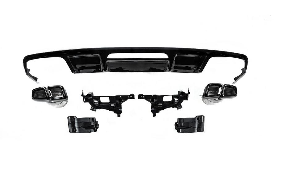 Mercedes CLS C218 2011-2018 Difusor trasero con colas de escape Black (2015-2018, diseño CLS63) Foto 2