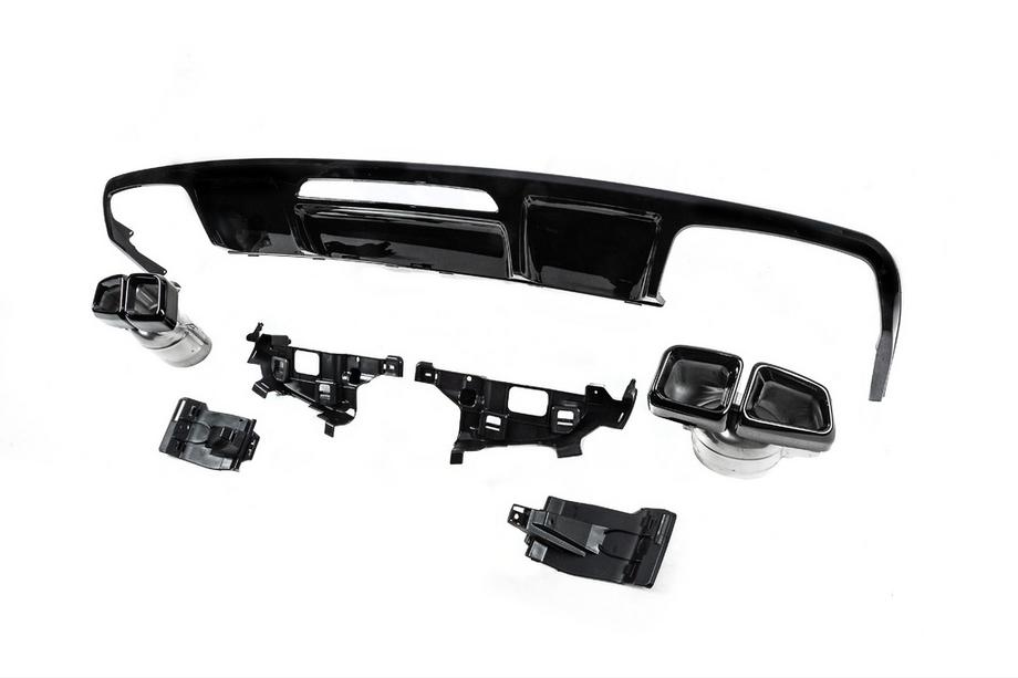 Mercedes CLS C218 2011-2018 Difusor trasero con colas de escape Black (2015-2018, diseño CLS63) Foto 4