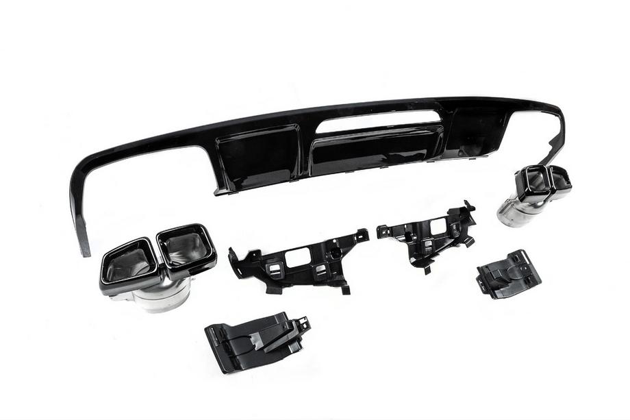 Mercedes CLS C218 2011-2018 Difusor trasero con colas de escape Black (2015-2018, diseño CLS63) Foto 5