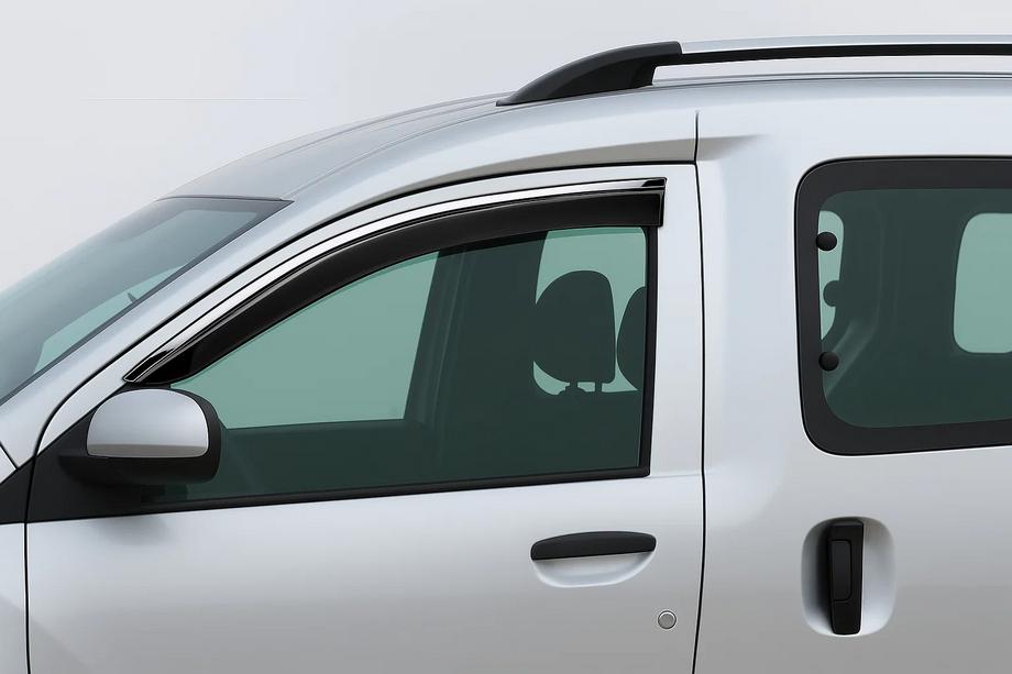 Dacia Dokker 2013-2022 Deflectores de ventana con moldura cromada Niken Luxury (2 uds) Image