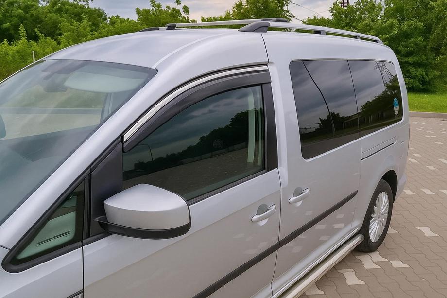 Volkswagen Caddy 2015-2020 Deflectores de ventana con moldura cromada Niken Luxury (2 uds) Foto 4