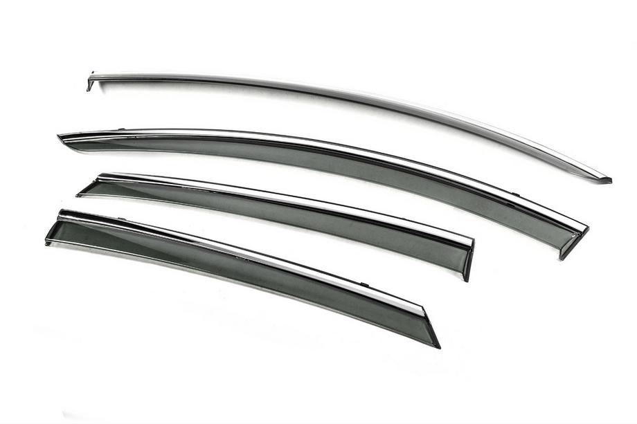 Ford Fusion 2012-2020 Deflectores de Ventana con Moldura Cromada Niken Luxury (SD, 4 uds) Foto 2
