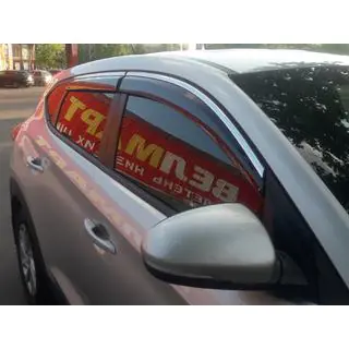 Deflectores de Ventana con Moldura Cromada Niken Luxury (4 uds)