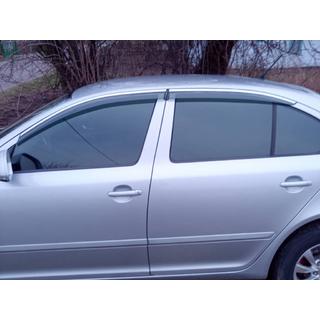 Deflectores de Ventana con Moldura Cromada Niken Luxury (SD, 4 uds) Skoda Octavia II A5 2010-2013 foto 2