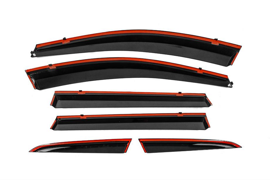 Honda CRV 2017-2022 Deflectores de ventana con moldura cromada Niken Luxury (6 uds) Foto 3