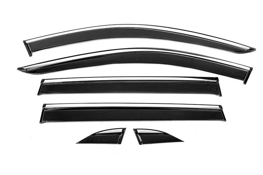 Toyota Rav 4 2019–2025 Deflectores de ventana con moldura cromada Niken Luxury (6 uds) Foto 2