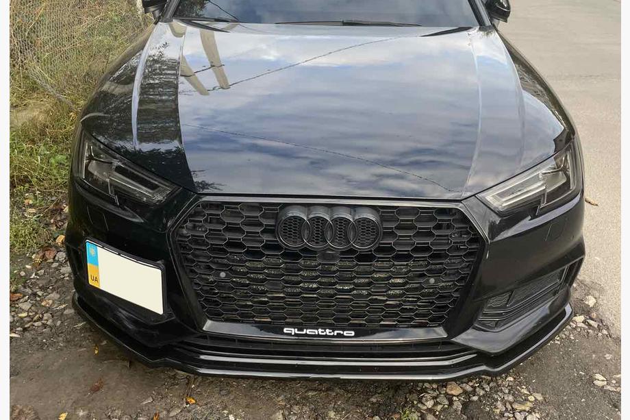 Audi A4 B9 2015-2024 Lip delantero DPT V-1 (para S-Line, 2015-2019, negro brillo) Foto 6
