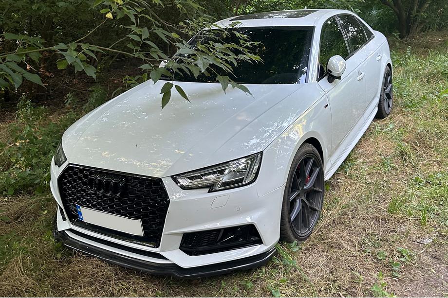 Audi A4 B9 2015-2024 Lip delantero DPT V-1 (para S-Line, 2015-2019, negro brillo) Foto 7