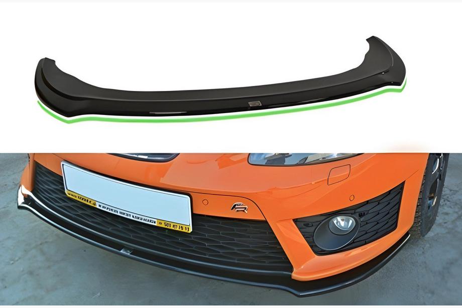 Seat Leon 2005-2012 Splitter delantero DPT (para Cupra, negro brillante) Image