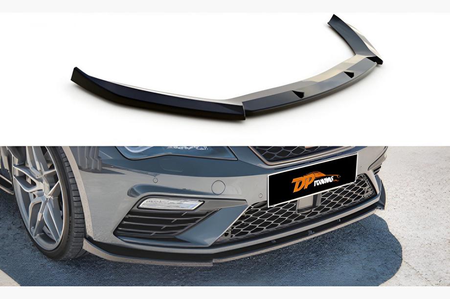 Seat Leon 2013-2020 Lip Frontal DPT (2017-2020, Negro Brillante) Image